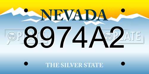 8974A2 Nevada License Plate