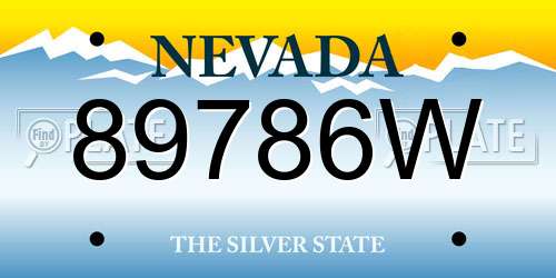 89786W Nevada License Plate