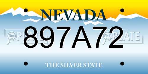 897A72 Nevada License Plate