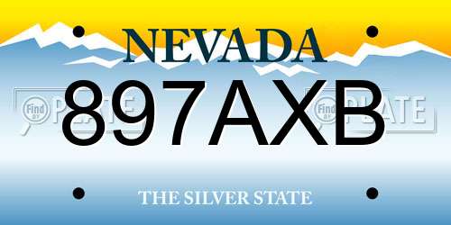 897AXB Nevada License Plate