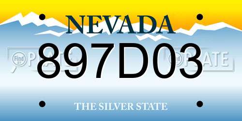 897D03 Nevada License Plate