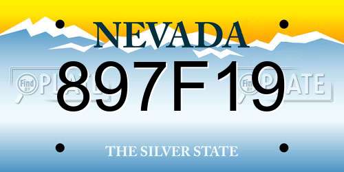 897F19 Nevada License Plate