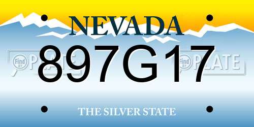 897G17 Nevada License Plate