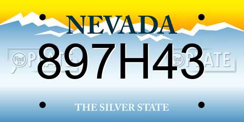 897H43 Nevada License Plate