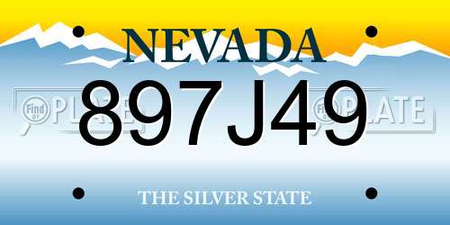 897J49 Nevada License Plate