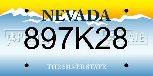 897K28 Nevada License Plate