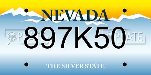 897K50 Nevada License Plate