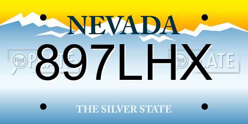 897LHX Nevada License Plate