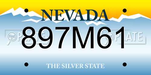 897M61 Nevada License Plate