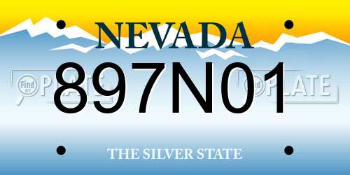897N01 Nevada License Plate