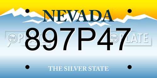 897P47 Nevada License Plate