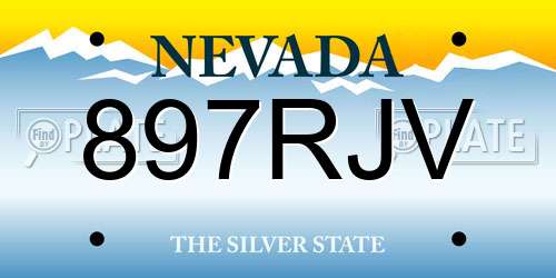 897RJV Nevada License Plate