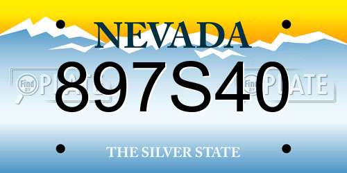897S40 Nevada License Plate