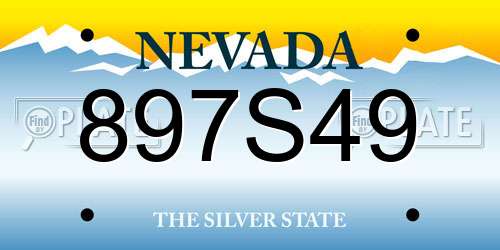 897S49 Nevada License Plate