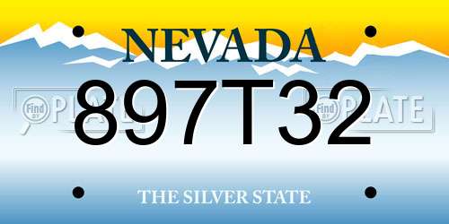897T32 Nevada License Plate