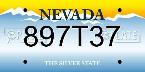 897T37 Nevada License Plate