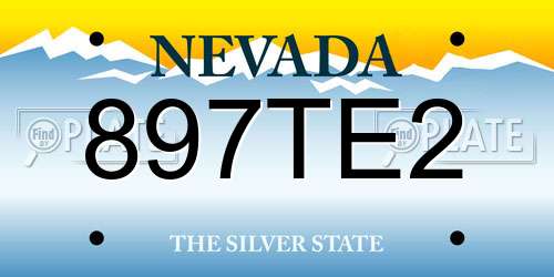 897TE2 Nevada License Plate