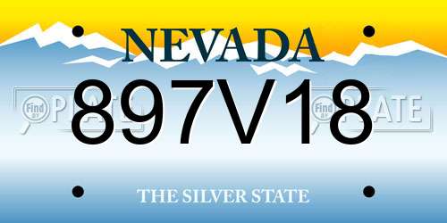 897V18 Nevada License Plate