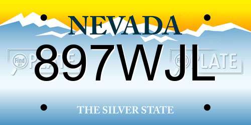 897WJL Nevada License Plate