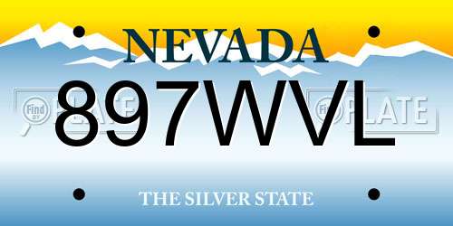897WVL Nevada License Plate
