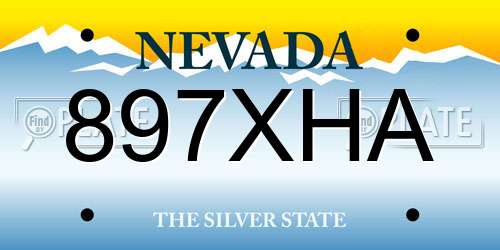 897XHA Nevada License Plate