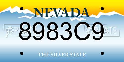 8983C9 Nevada License Plate