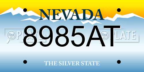 8985AT Nevada License Plate