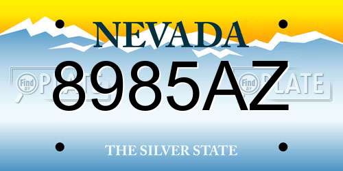 8985AZ Nevada License Plate