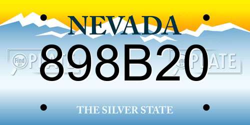 898B20 Nevada License Plate