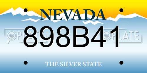 898B41 Nevada License Plate