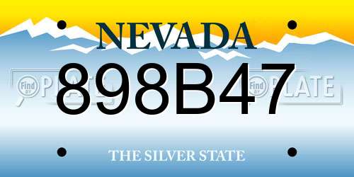 898B47 Nevada License Plate