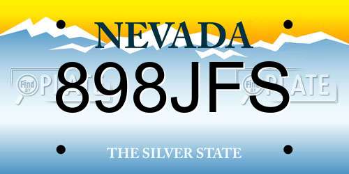 898JFS Nevada License Plate