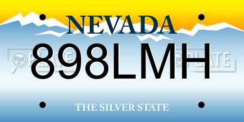 898LMH Nevada License Plate