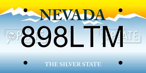 898LTM Nevada License Plate