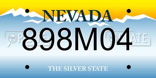898M04 Nevada License Plate