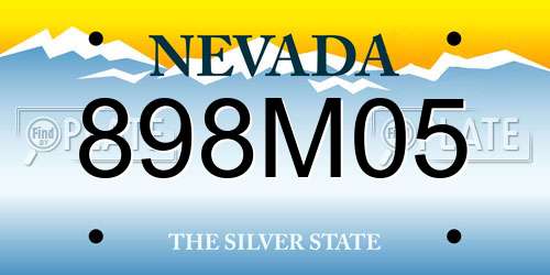 898M05 Nevada License Plate