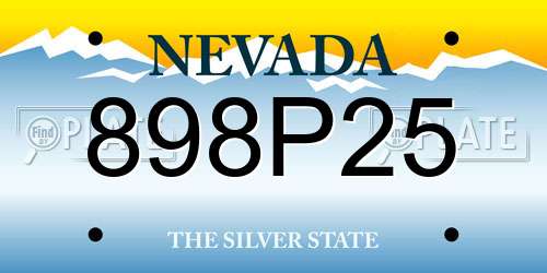898P25 Nevada License Plate