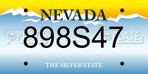 898S47 Nevada License Plate