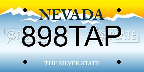898TAP Nevada License Plate