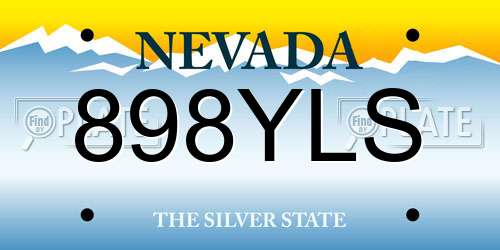 898YLS Nevada License Plate