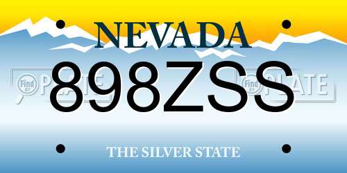 898ZSS Nevada License Plate