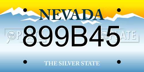 899B45 Nevada License Plate