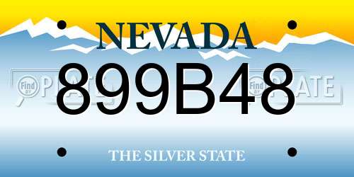 899B48 Nevada License Plate