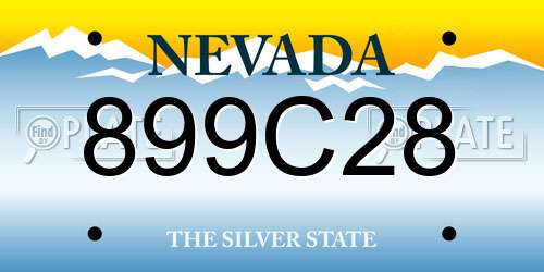 899C28 Nevada License Plate
