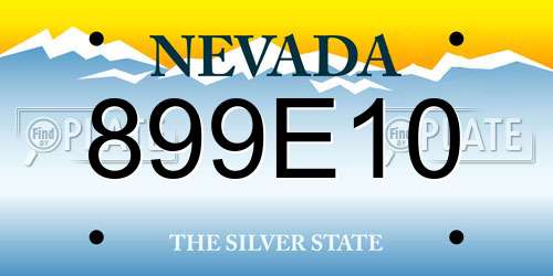 899E10 Nevada License Plate