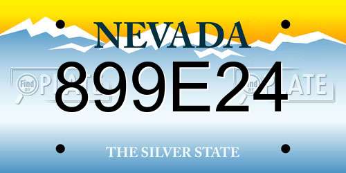 899E24 Nevada License Plate