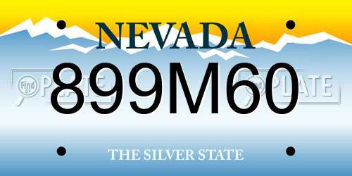 899M60 Nevada License Plate
