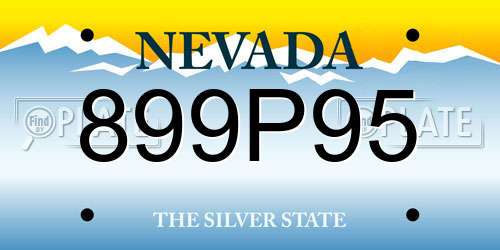 899P95 Nevada License Plate