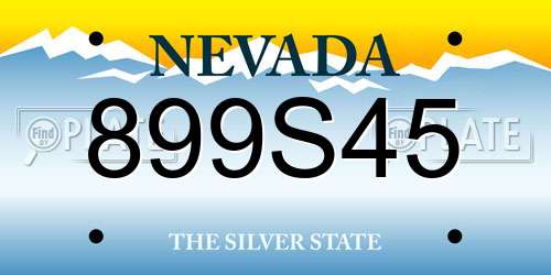 899S45 Nevada License Plate