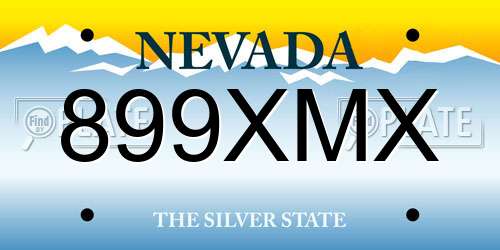 899XMX Nevada License Plate